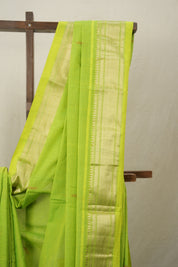 Parrot Green Cotton Paithani Saree - SRPGCPS691