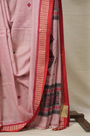 Baby Pink Bengal Cotton Saree - SRBPBCS105