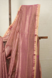 Golden Pink Maheshwari Tissue Saree - SRGPMTS681
