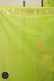 Parrot Green Cotton Paithani Saree - SRPGCPS691