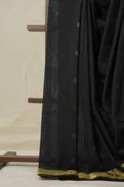 Black Cotton Paithani Saree - SRBCPS692