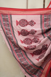 Baby Pink Bengal Cotton Saree - SRBPBCS105