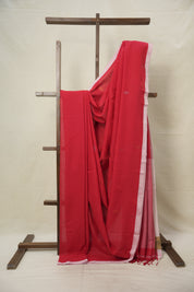 Red Bengal Cotton Jamdani Saree - SRRBCJS176