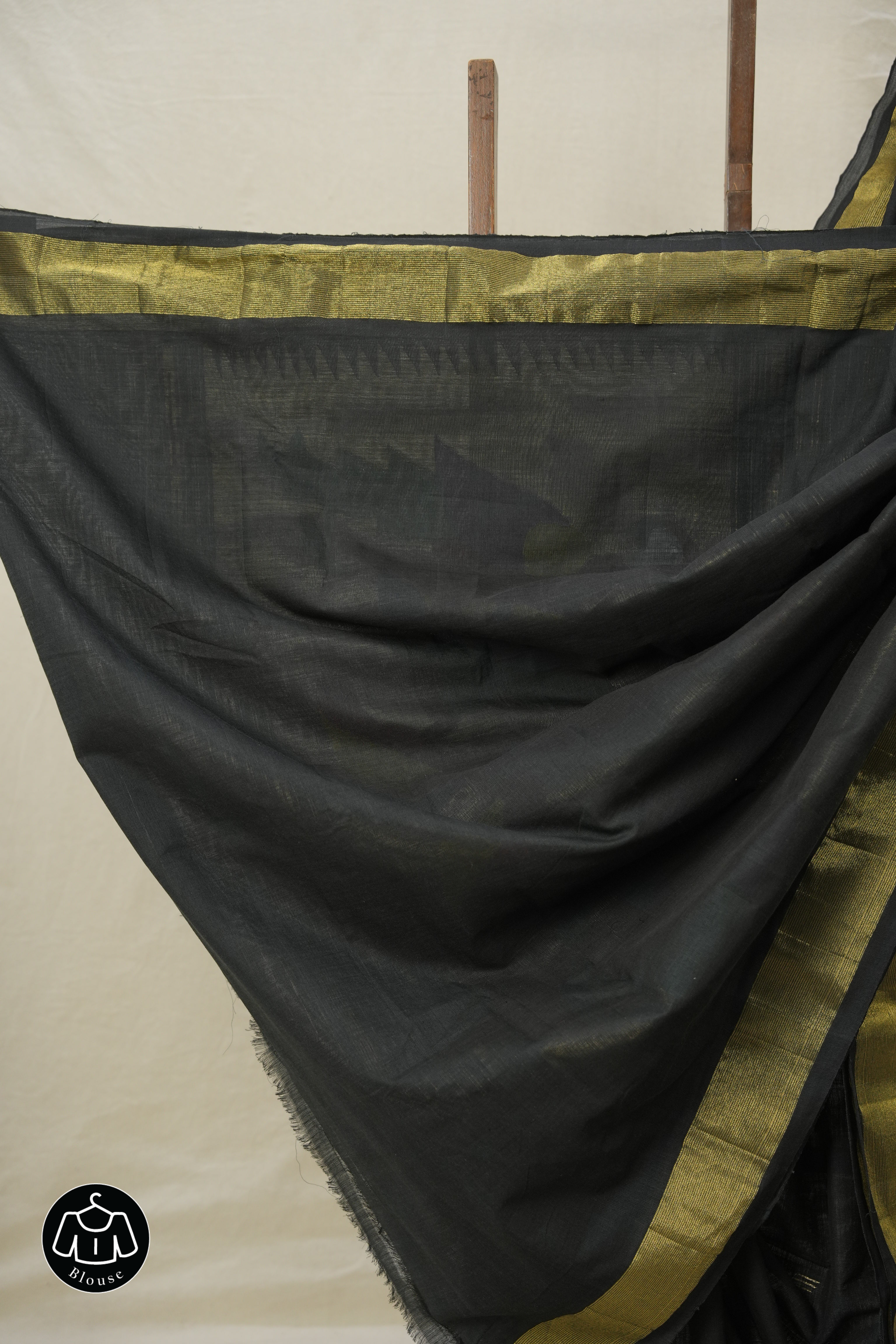 Black Cotton Paithani Saree - SRBCPS692