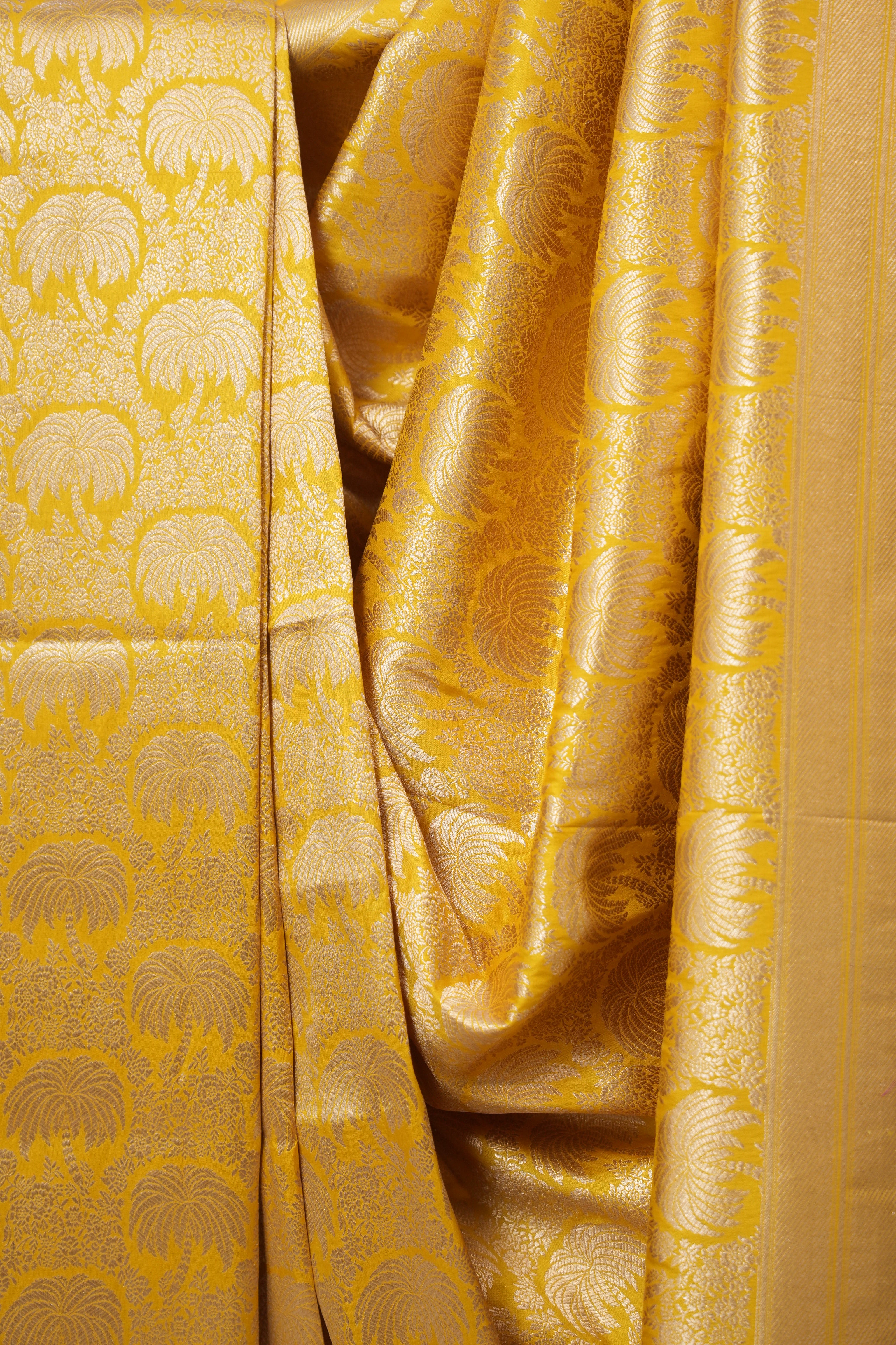 Yellow Banarasi Silk Saree - SRYBSS904