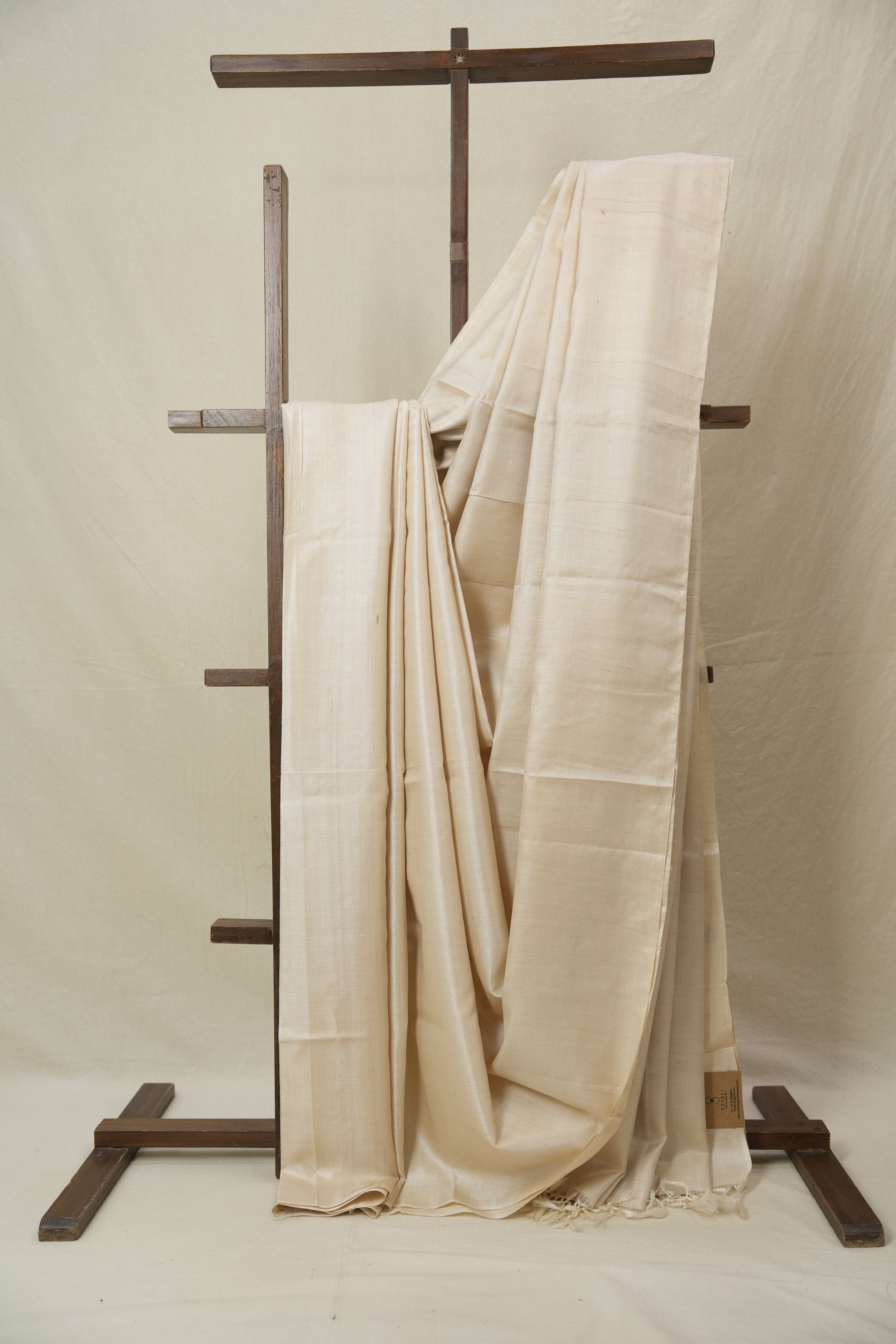 Beige Tussar Silk Saree - SRBTSS1768