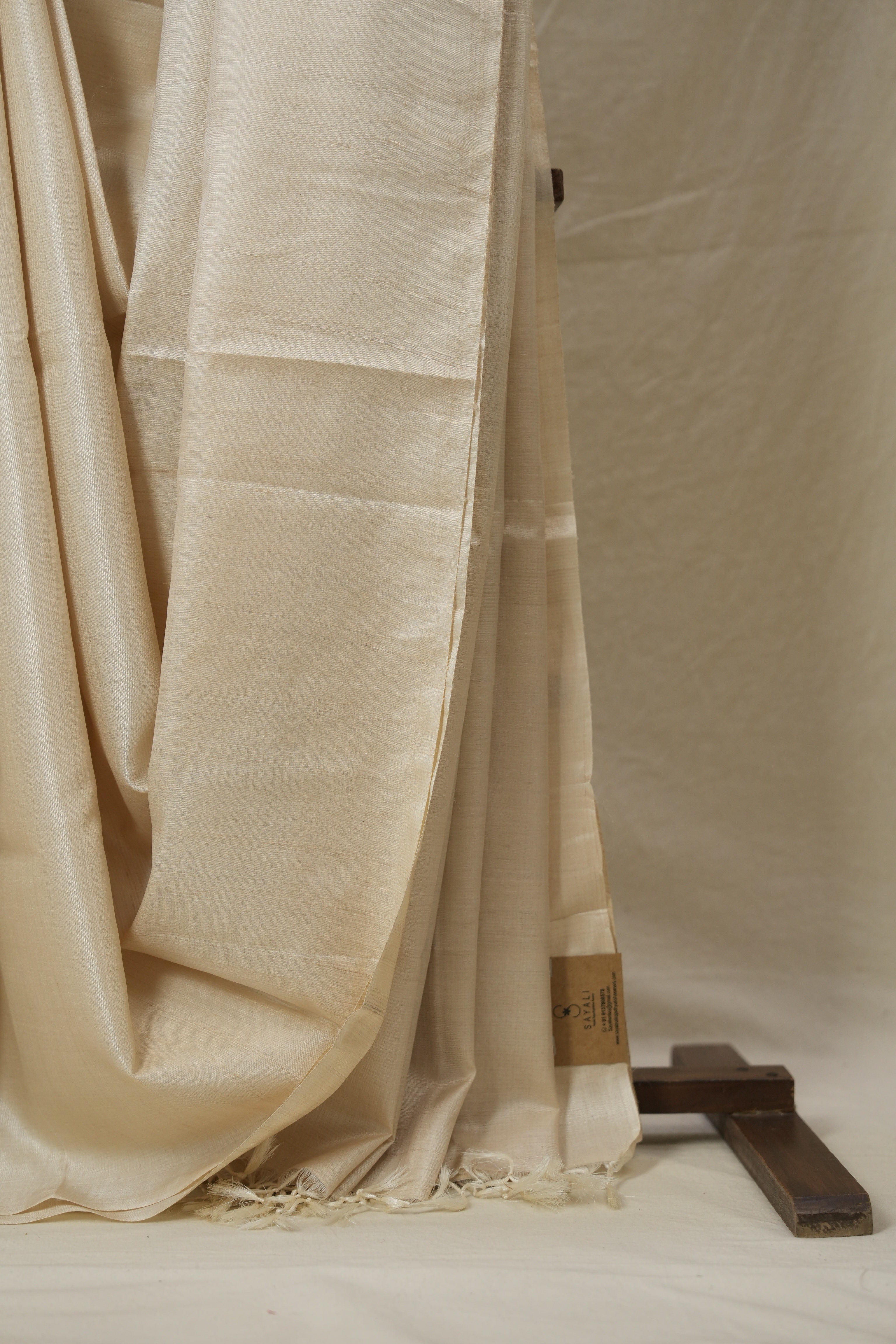 Beige Tussar Silk Saree - SRBTSS1768