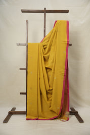 Musturd Bengal Cotton Jamdani Saree - SRMBCJS175