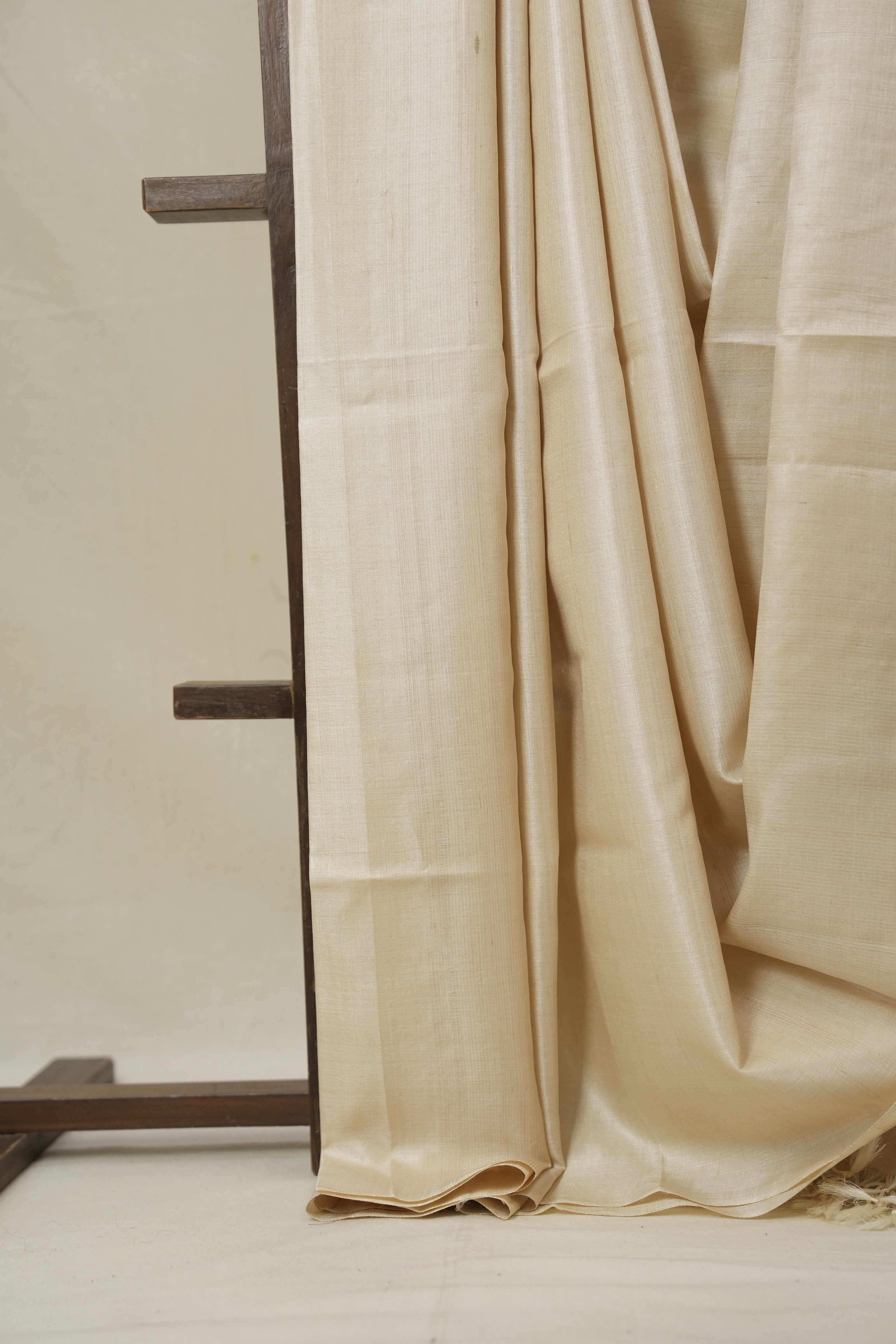 Beige Tussar Silk Saree - SRBTSS1768