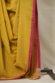 Musturd Bengal Cotton Jamdani Saree - SRMBCJS175