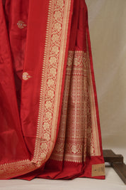 Red Banarasi Silk Saree - SRRBSS908