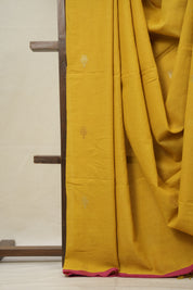 Musturd Bengal Cotton Jamdani Saree - SRMBCJS175