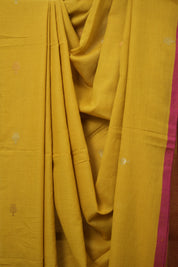 Musturd Bengal Cotton Jamdani Saree - SRMBCJS175