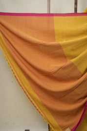 Musturd Bengal Cotton Jamdani Saree - SRMBCJS175