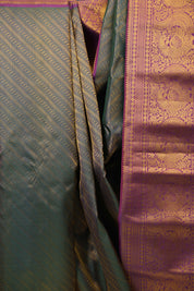 Peacock Green Gadwal Silk Saree - SRPGGSS651