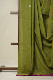Two Tone Green Bengal Cotton Jamdani Saree - SRTTGBCJS174