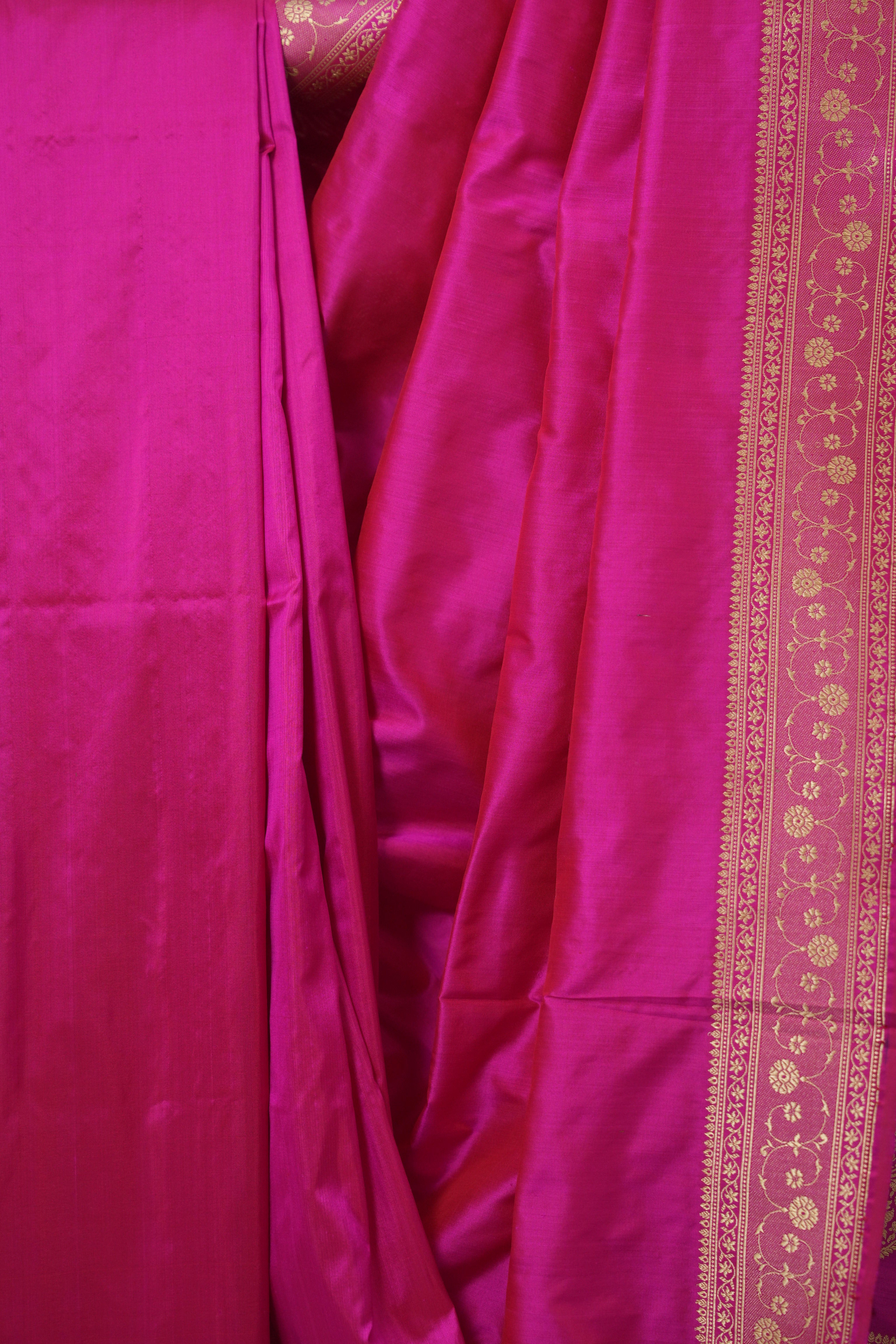 Rani Pink Banarasi Silk Saree - SRRPBSS911
