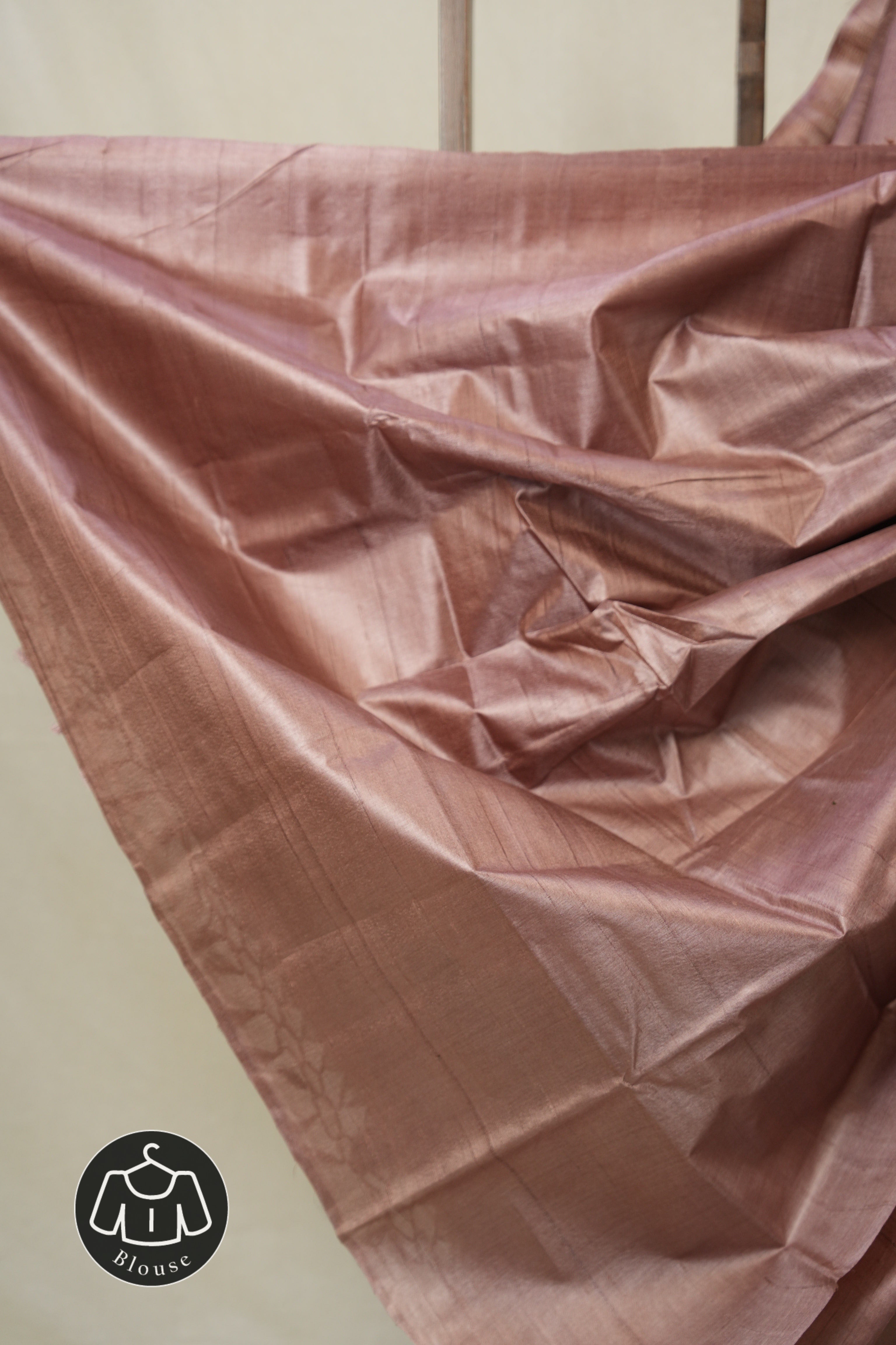 Onion Pink Tussar Silk Saree - SROPTSS1770