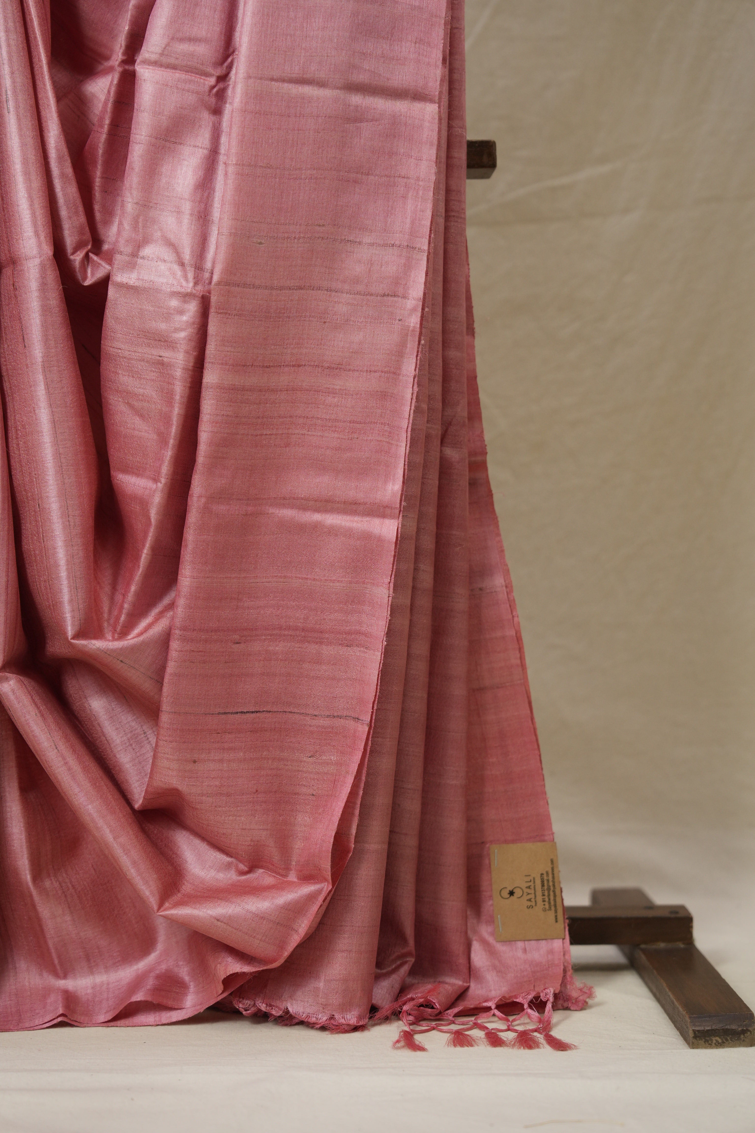 Pink Tussar Silk Saree - SRPTSS1767
