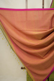 Two Tone Green Bengal Cotton Jamdani Saree - SRTTGBCJS174