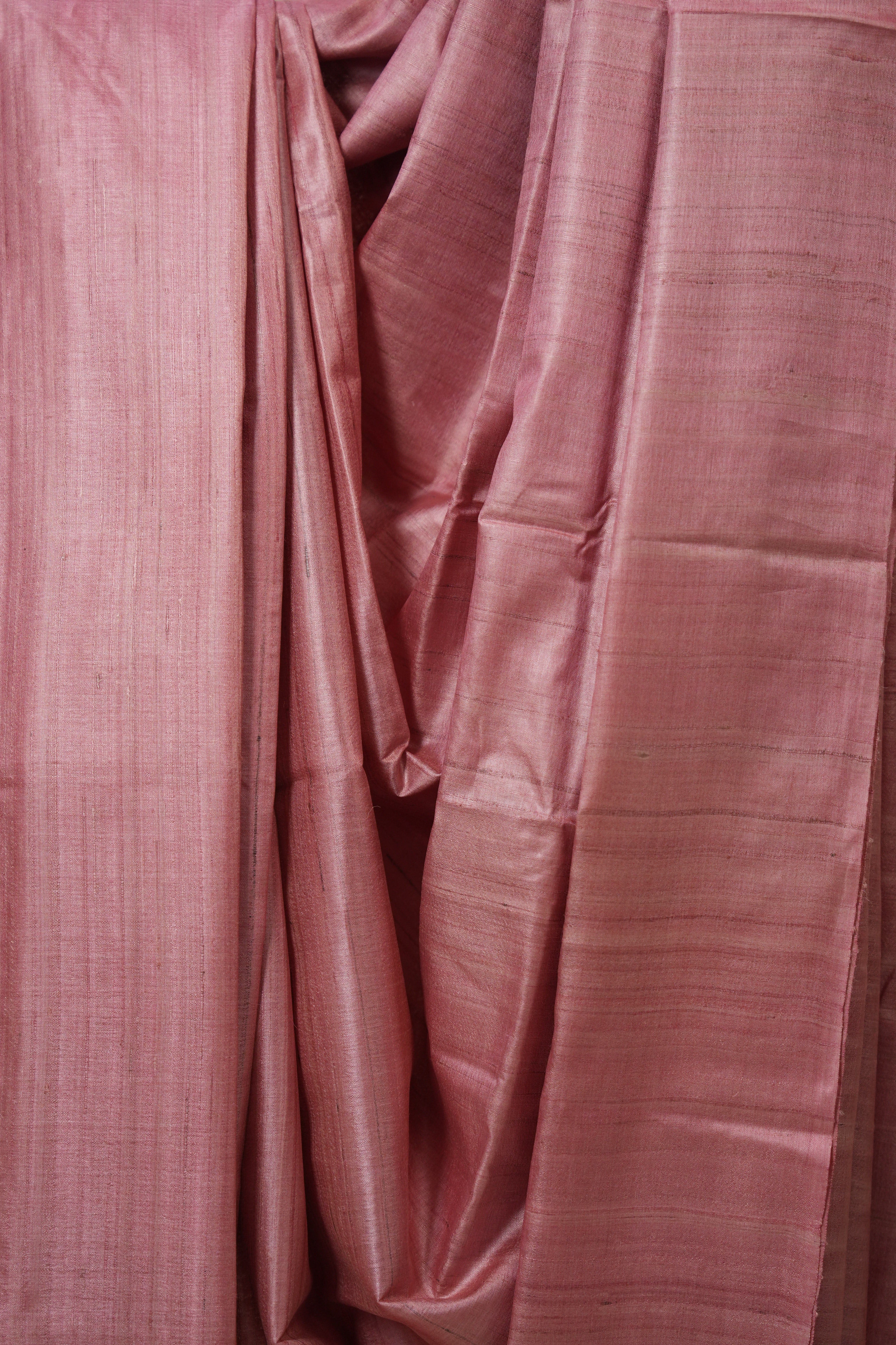 Pink Tussar Silk Saree - SRPTSS1767