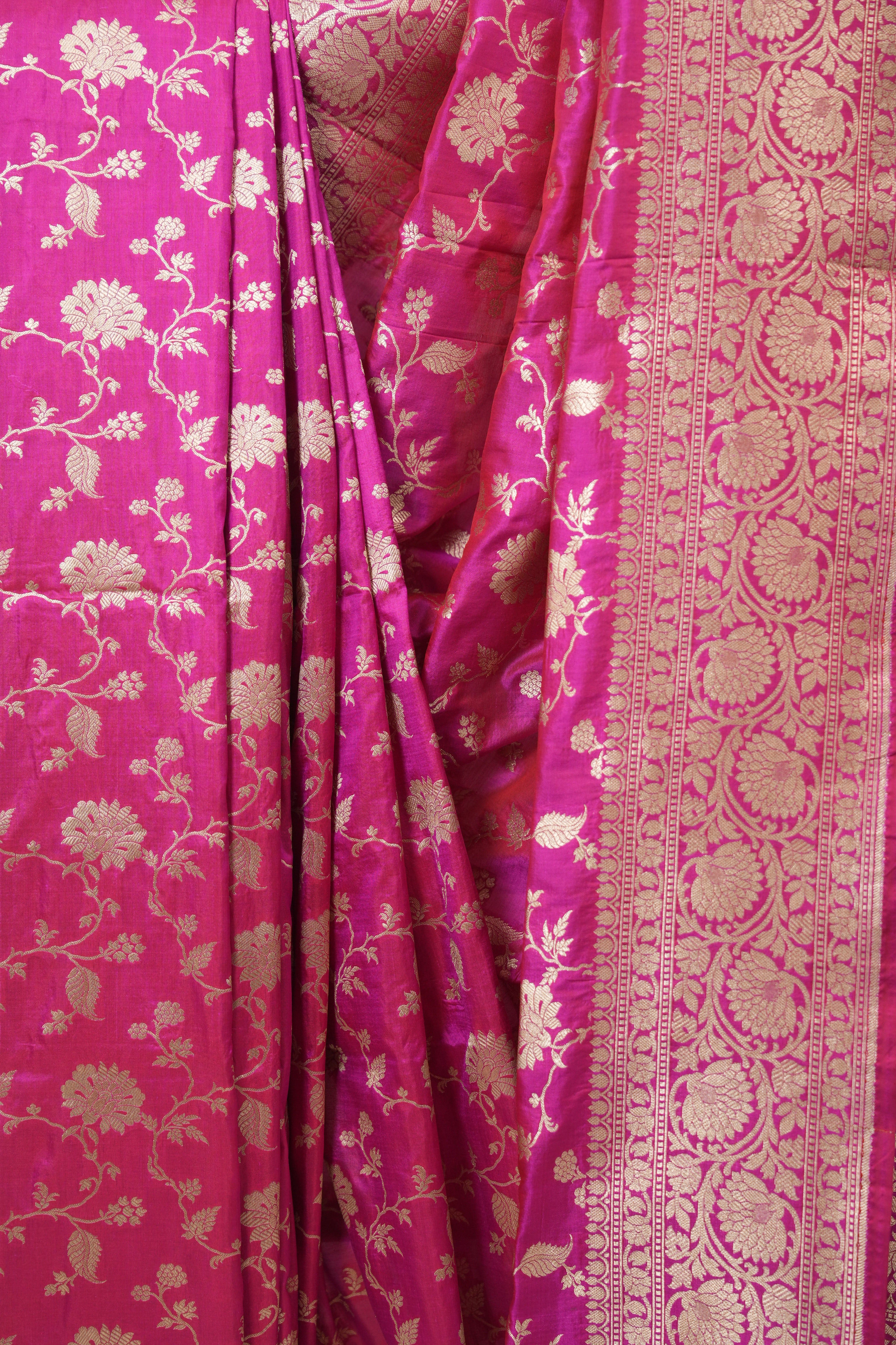 Rani Pink Banarasi Silk Saree - SRRPBSS909