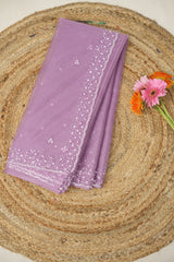 Lilac Hand Embroidery Organza Sarees - SRLHMOS23