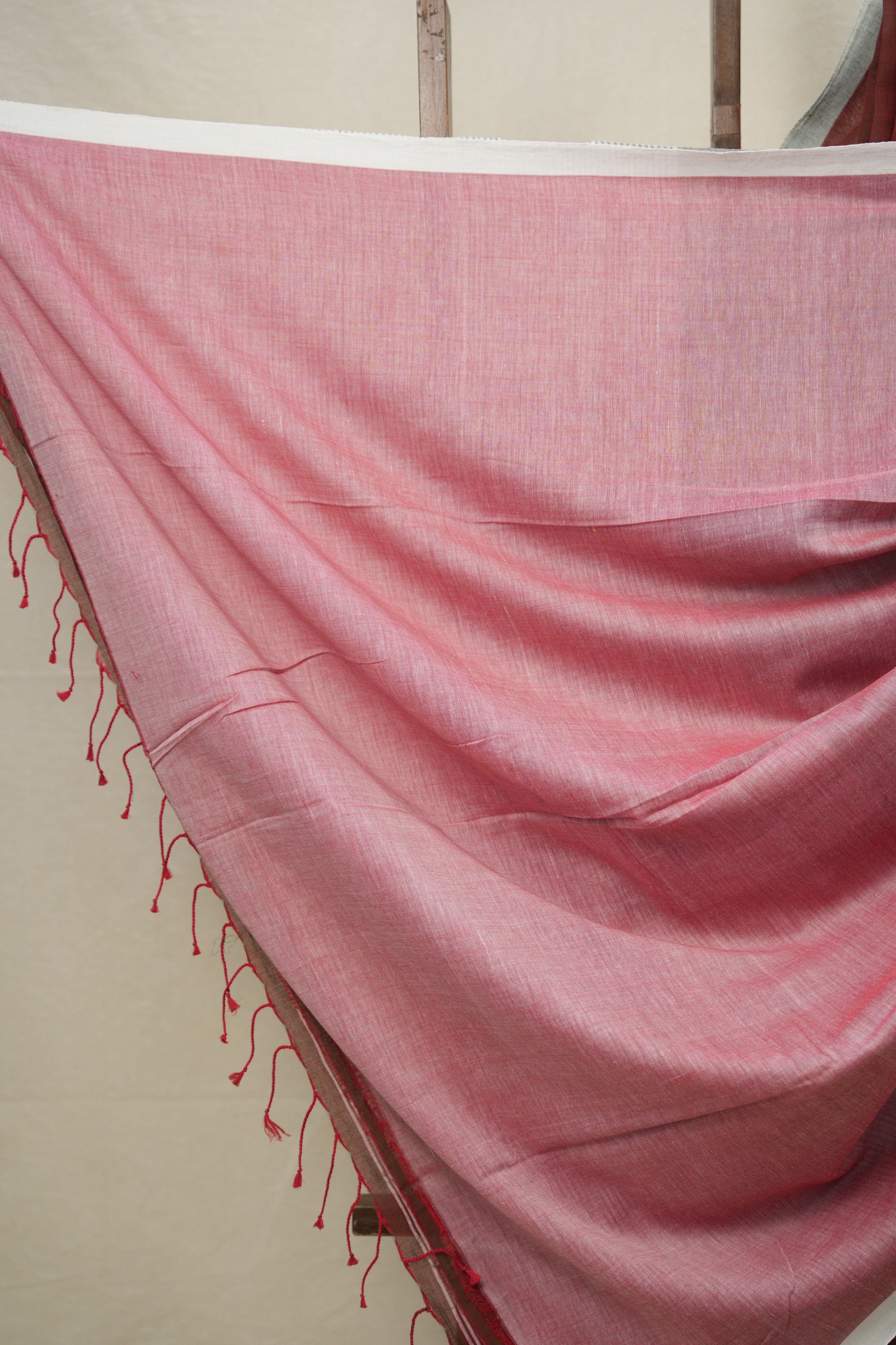 Two Tone Marron Bengal Cotton Jamdani Saree - SRTTMBCJS173