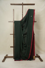 Green Bengal Cotton Jamdani Saree - SRGBCJS172