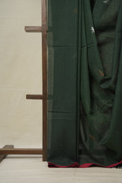Green Bengal Cotton Jamdani Saree - SRGBCJS172