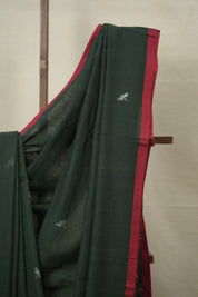 Green Bengal Cotton Jamdani Saree - SRGBCJS172
