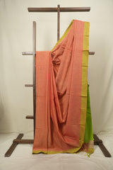 Rust Bengal Cotton Saree - SRRBCS191