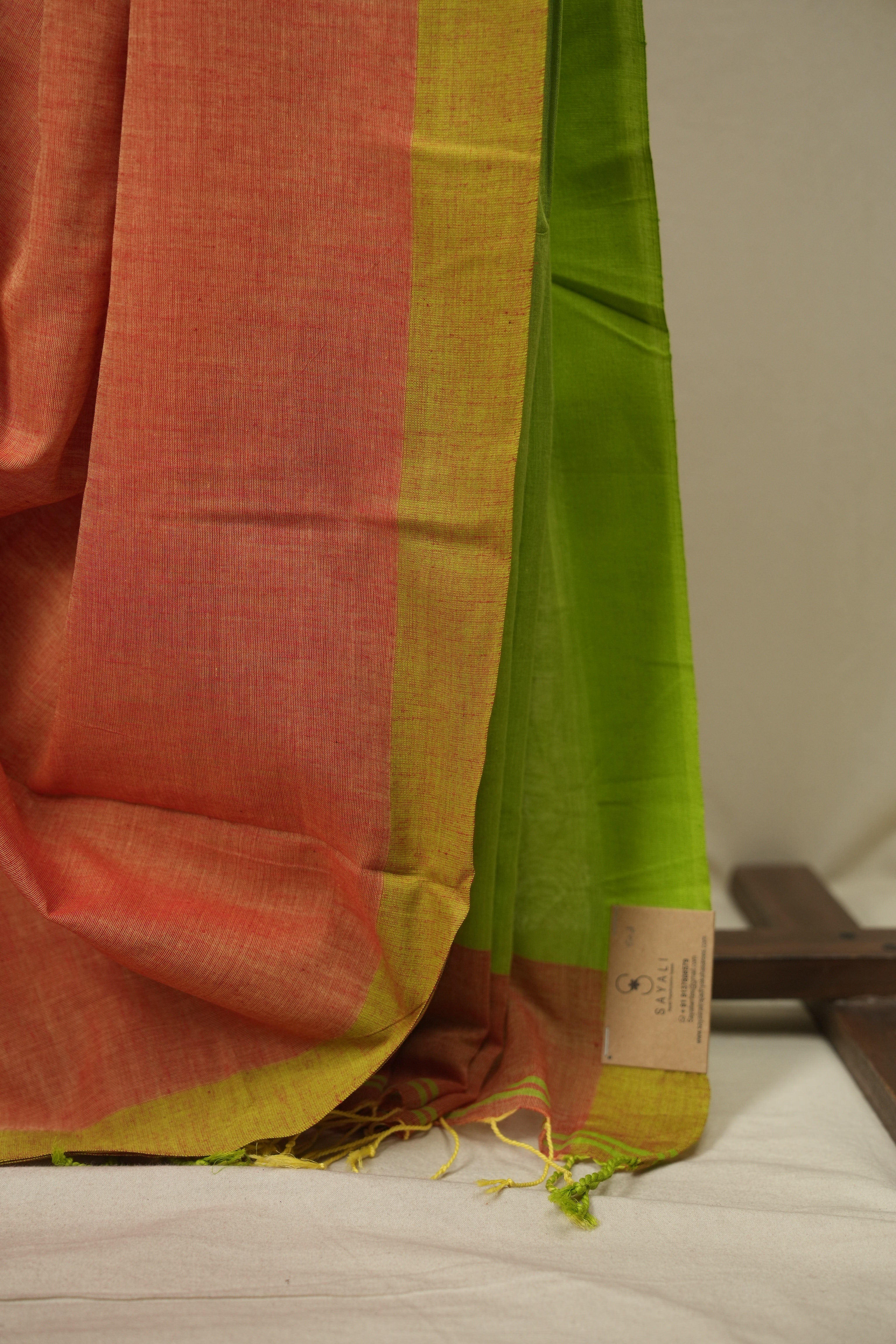 Rust Bengal Cotton Saree - SRRBCS191