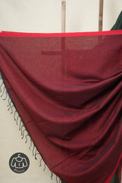 Green Bengal Cotton Jamdani Saree - SRGBCJS172