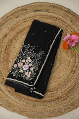Black Hand Embroidery Organza Sarees - SRBHMOS08