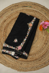 Black Hand Embroidery Organza Sarees - SRBHMOS07