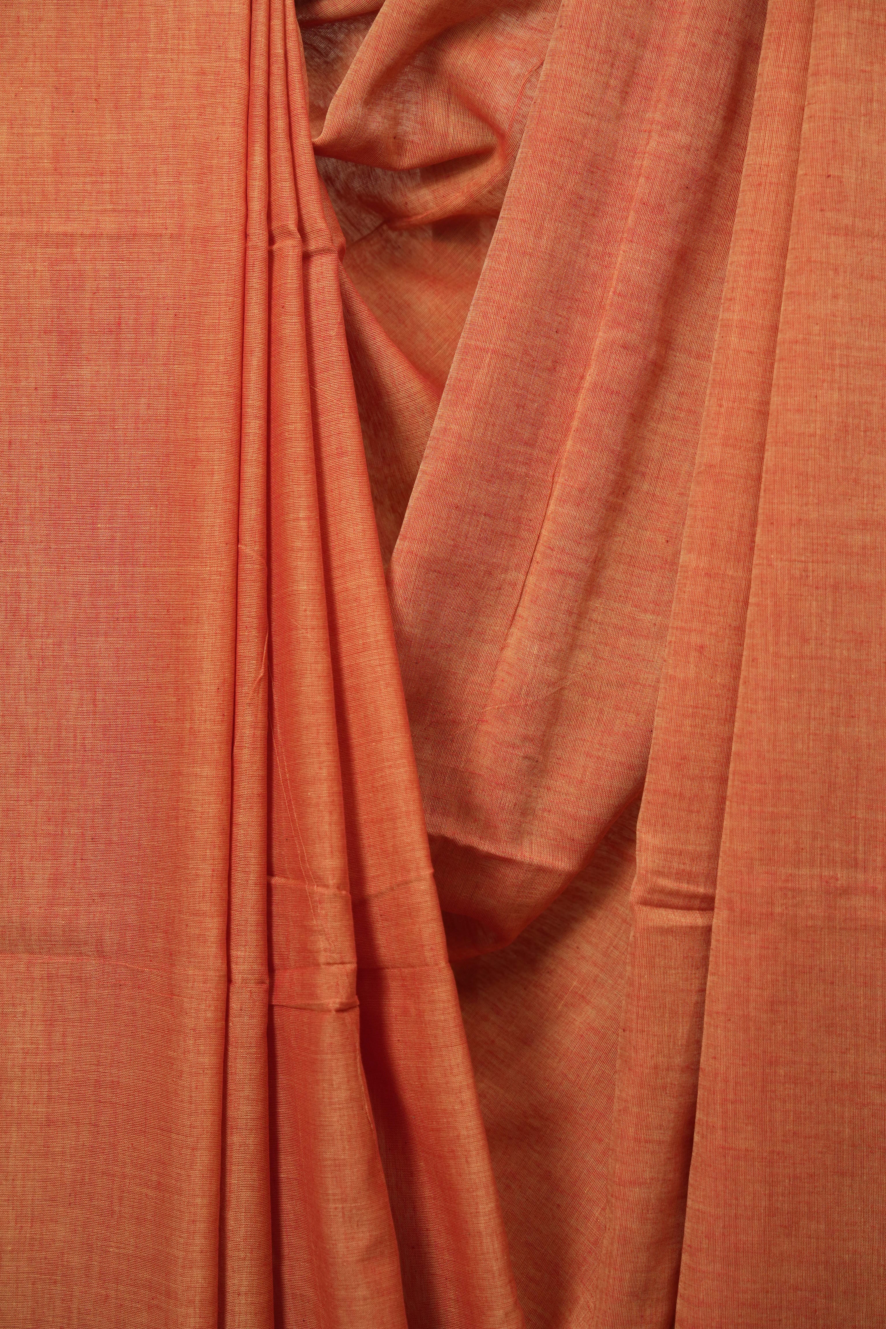 Rust Bengal Cotton Saree - SRRBCS191