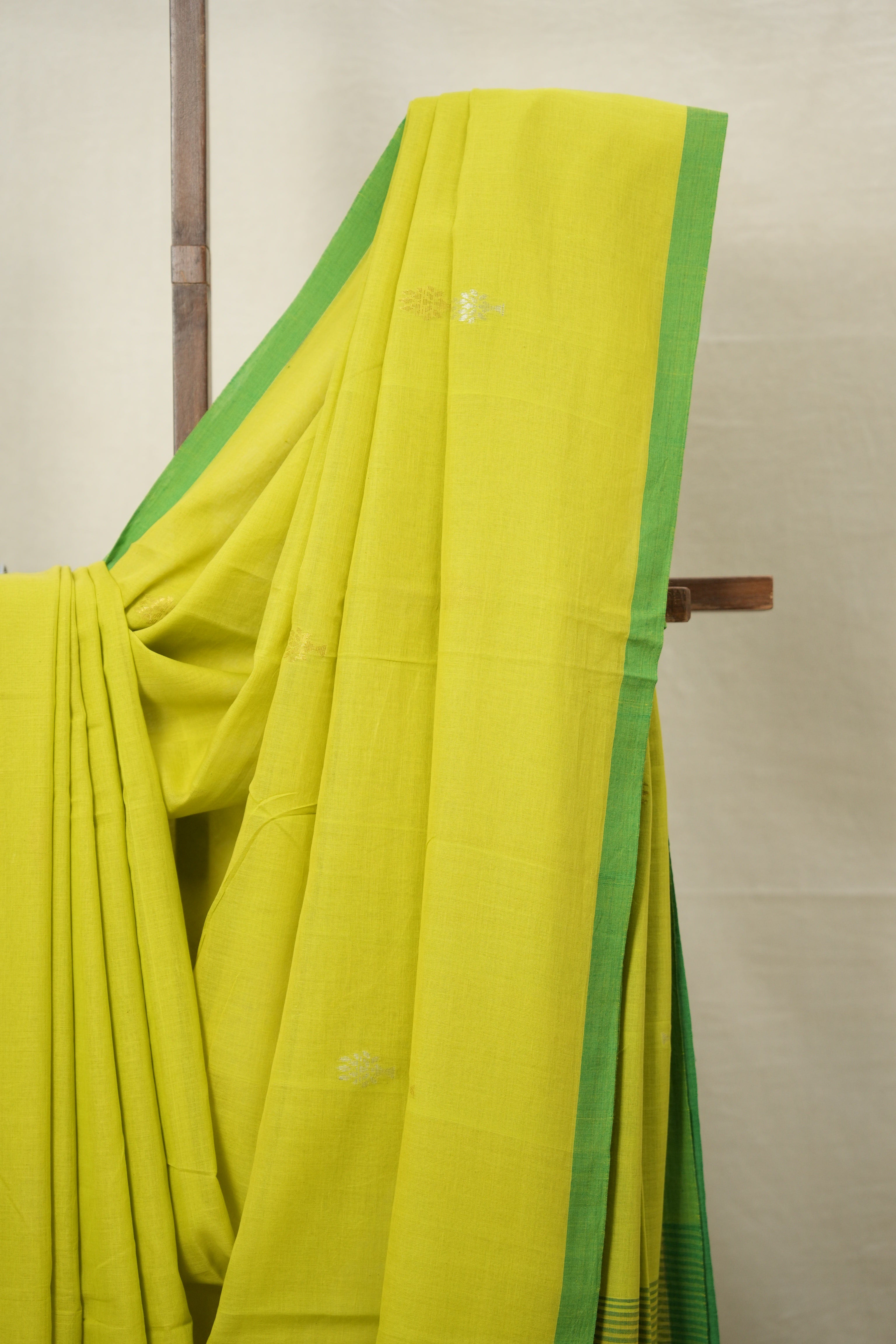 Lemon Yellow Bengal Cotton Jamdani Saree - SRLYBCJS171