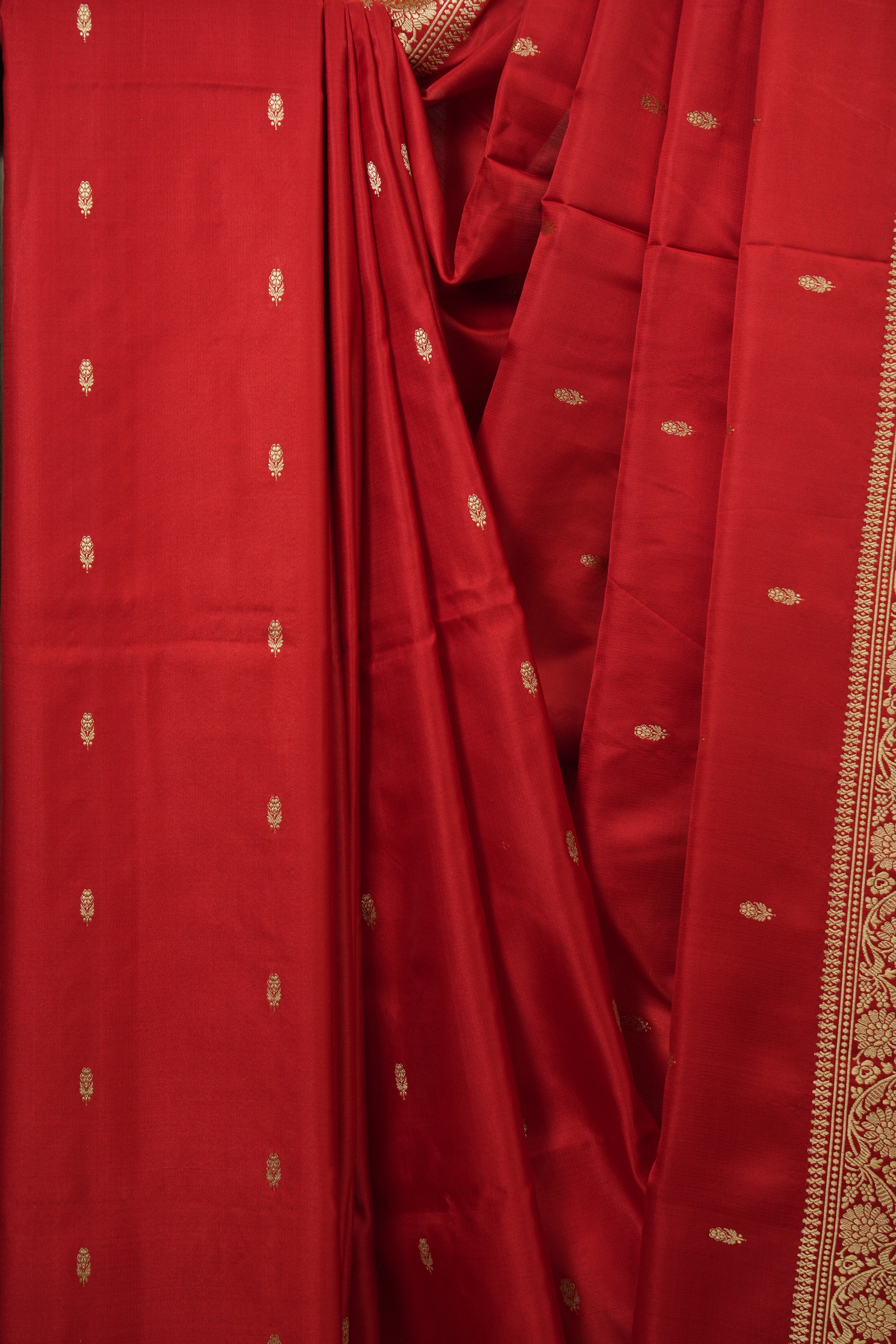 Red Banarasi Silk Saree - SRRBSS975