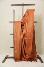 Brick Orange Tussar Silk Saree - SRBOTSS1772