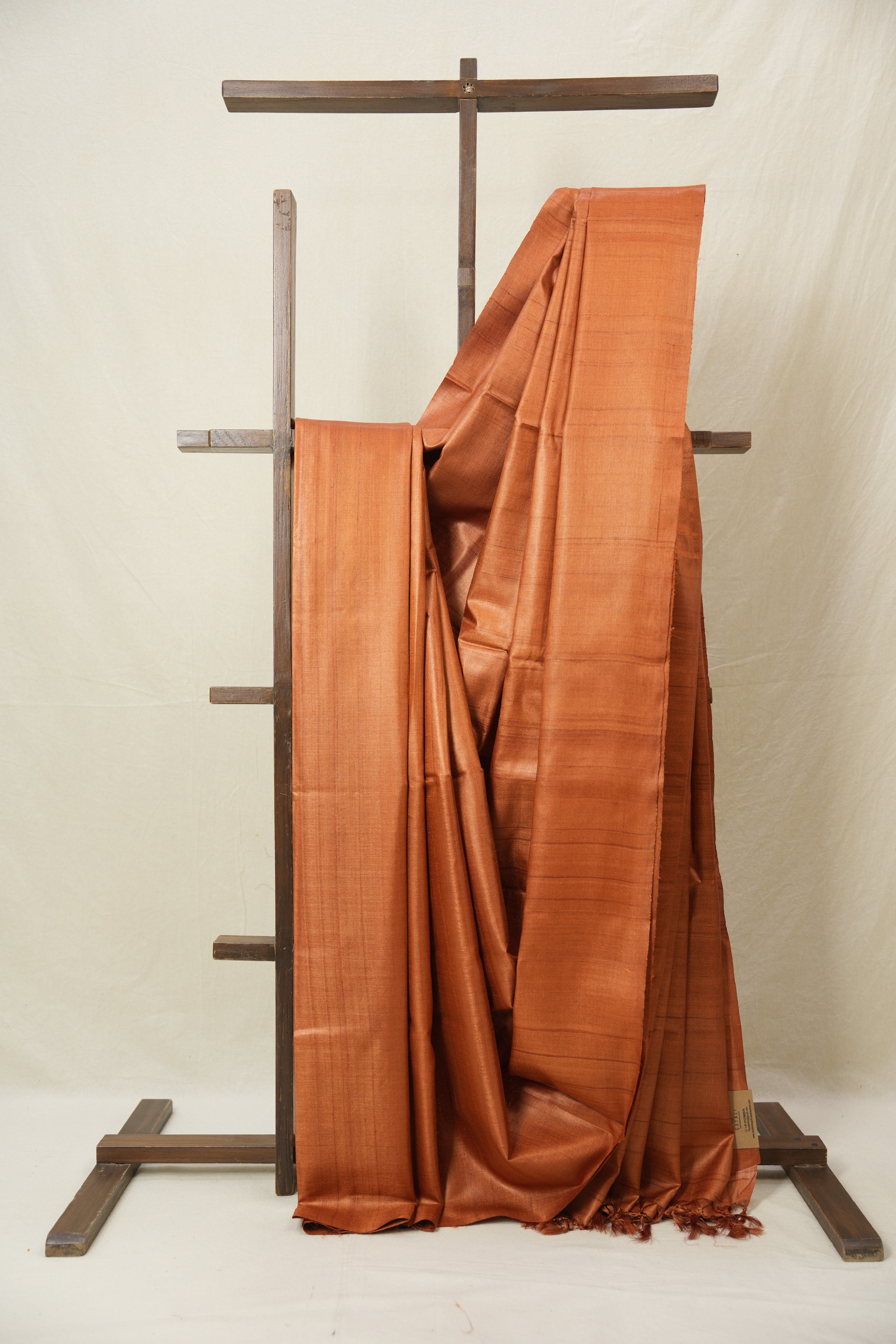 Brick Orange Tussar Silk Saree - SRBOTSS1772