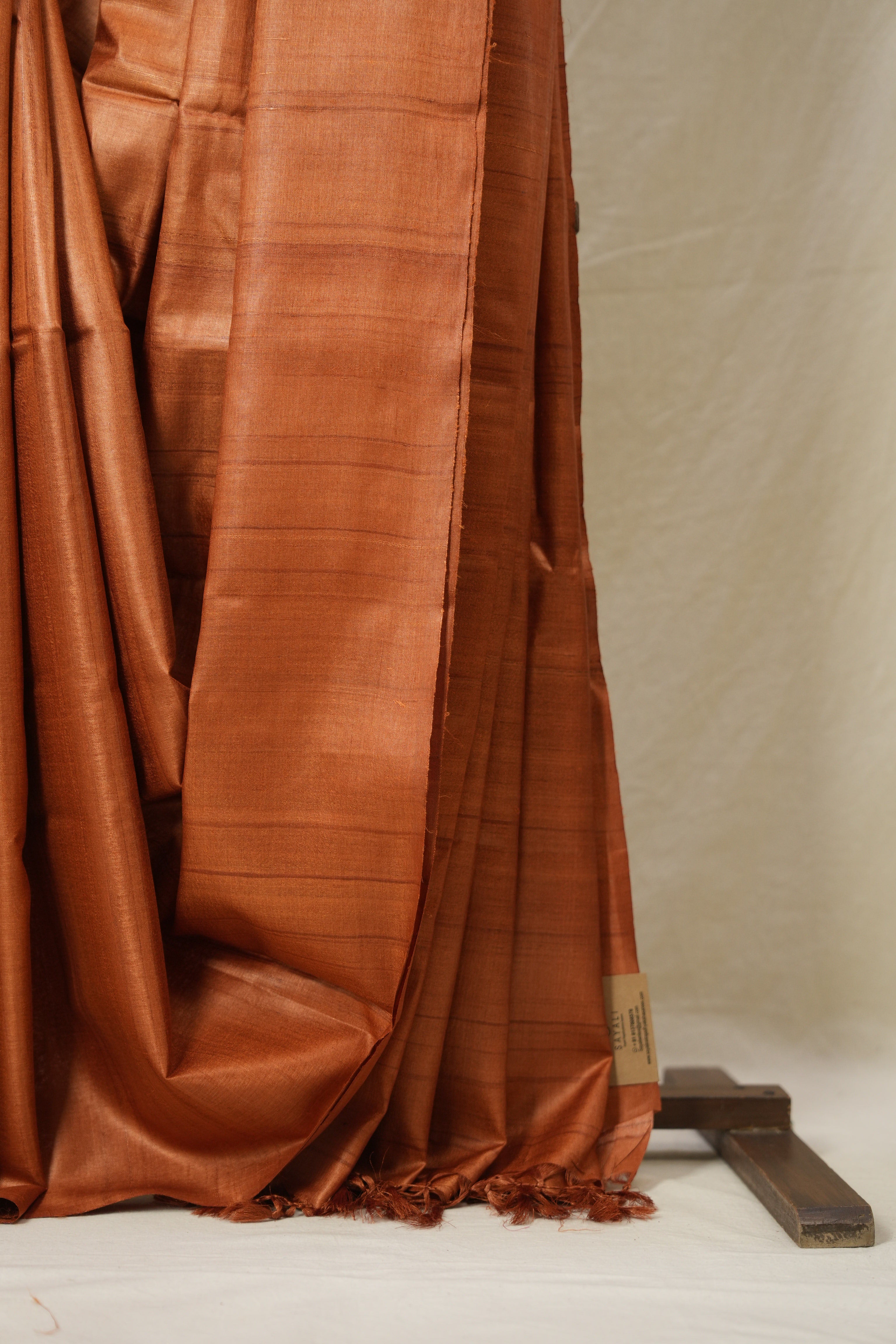 Brick Orange Tussar Silk Saree - SRBOTSS1772