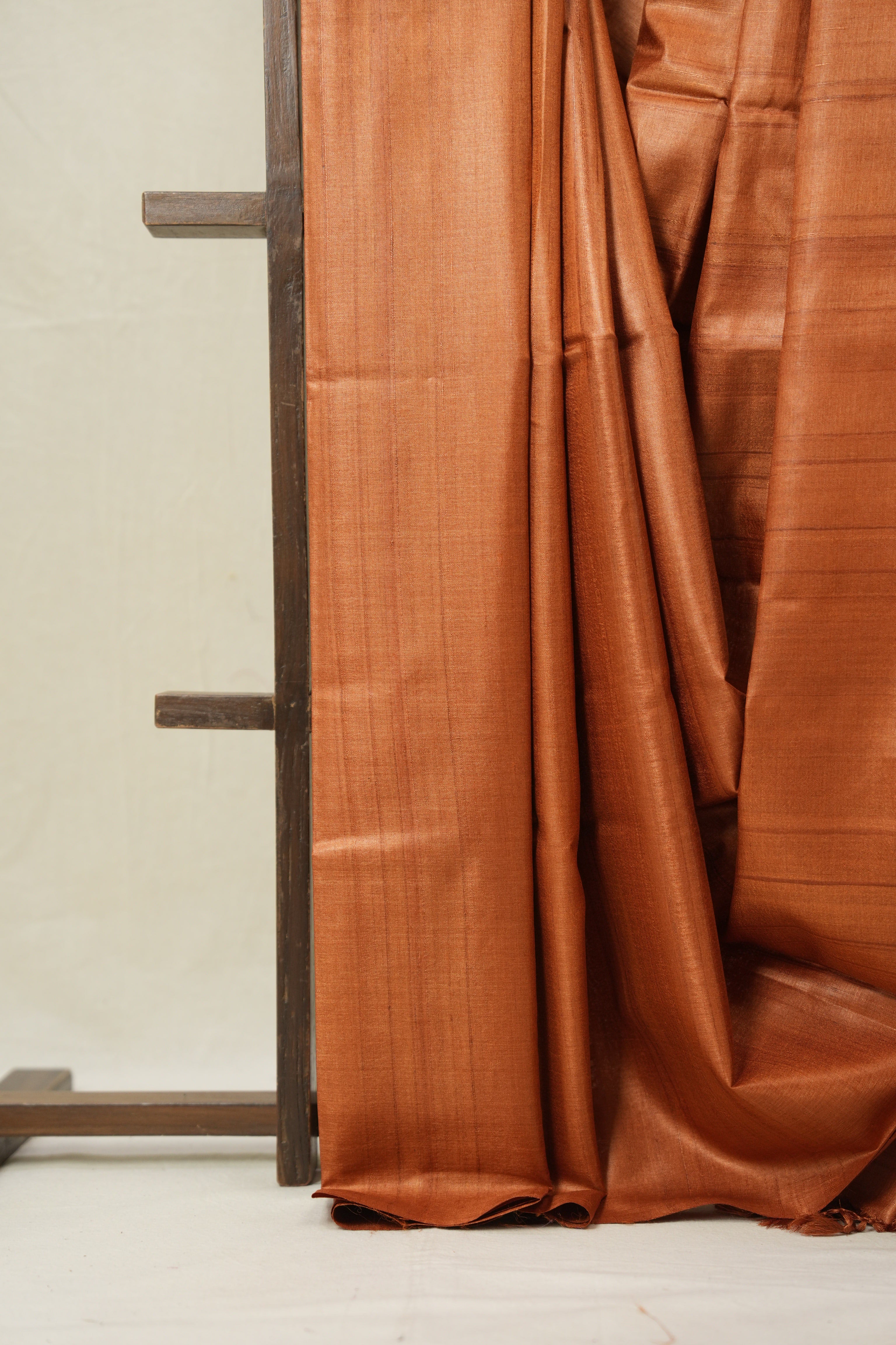 Brick Orange Tussar Silk Saree - SRBOTSS1772