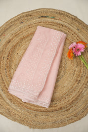 Baby Pink Hand Embroidery Organza Sarees - SRBPHMOS14