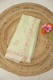 Pista Green Hand Embroidery Organza Sarees - SRPGHMOS15