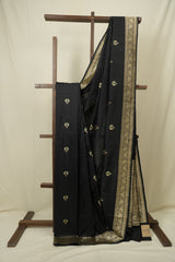 Black Banarasi Silk Saree - SRBBSS976