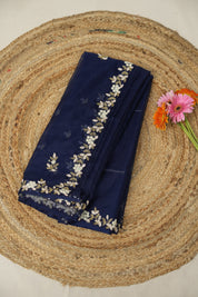 Nevy Blue Hand Embroidery Organza Sarees - SRNBHMOS10