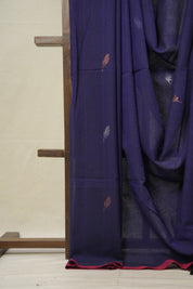 Blue Bengal Cotton Jamdani Saree - SRBBCJS170