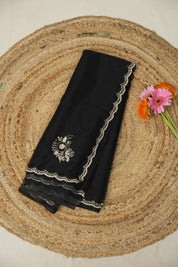 Black Hand Embroidery Organza Sarees - SRBHMOS12
