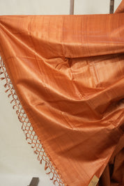 Brick Orange Tussar Silk Saree - SRBOTSS1772